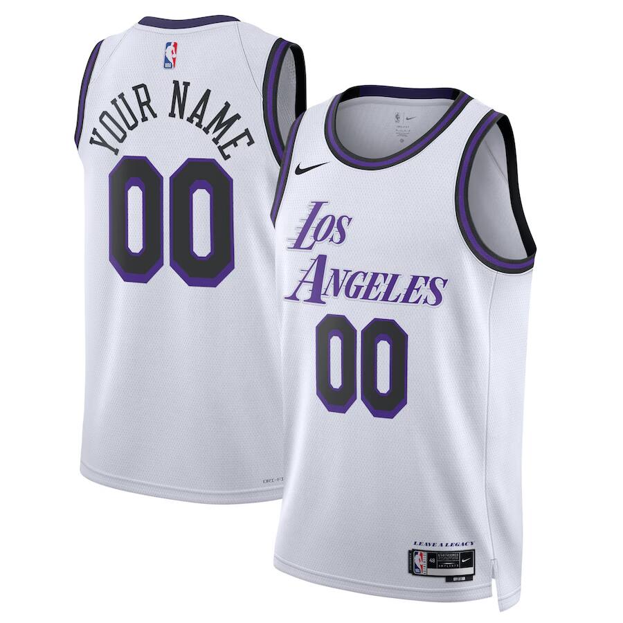 Men's White Los Angeles Lakers Active Player Custom 2022/23 Swingman City Edition Stitched Basketball Jersey